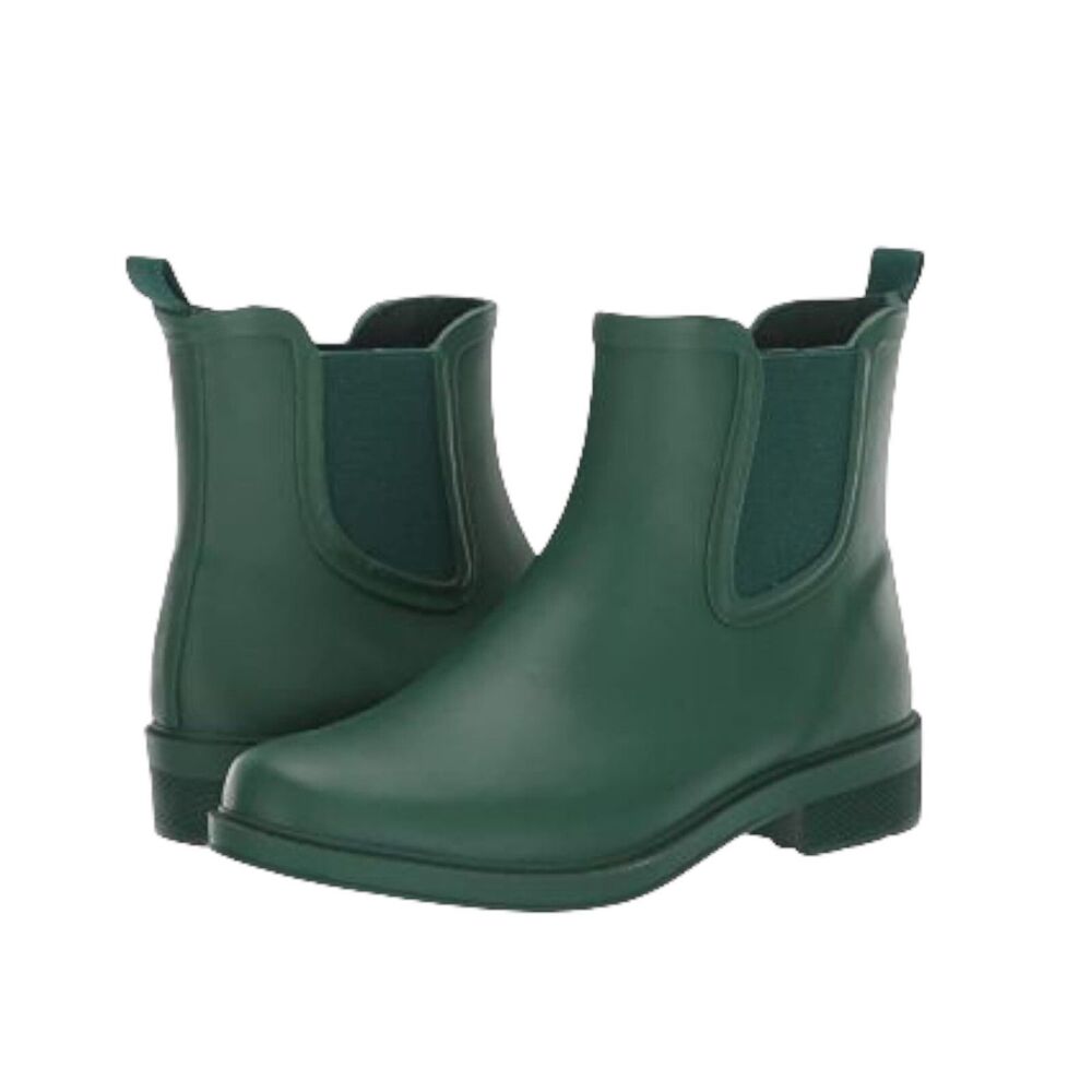 J Crew Womens Frosty Chelsea Army Olive Waterproof Rainboots Boots Shoes Size 10